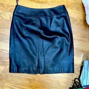 Chocolate Brown leather skirt size 6 petite.